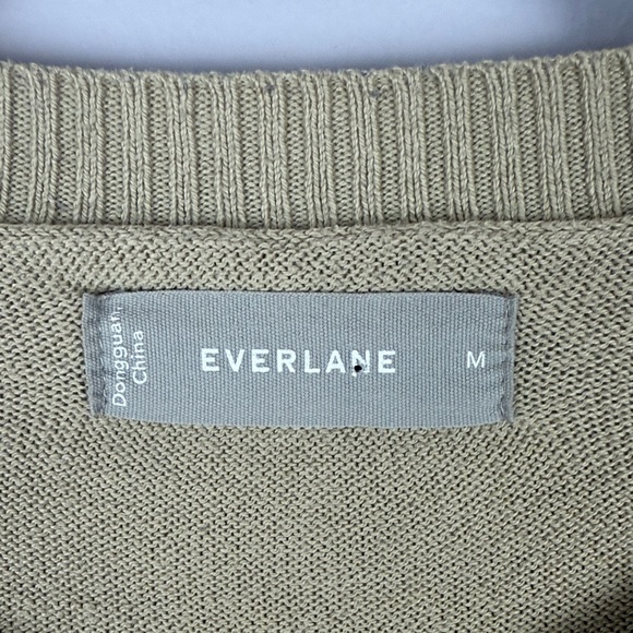 Everlane Organic Cotton Blend Casual Preppy Tan Long Sleeve Sweater Size Medium - Picture 3 of 9